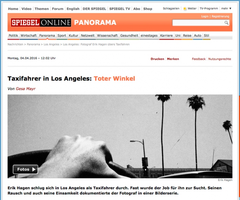 Article about my Los Angeles work in SPIEGEL ONLINE