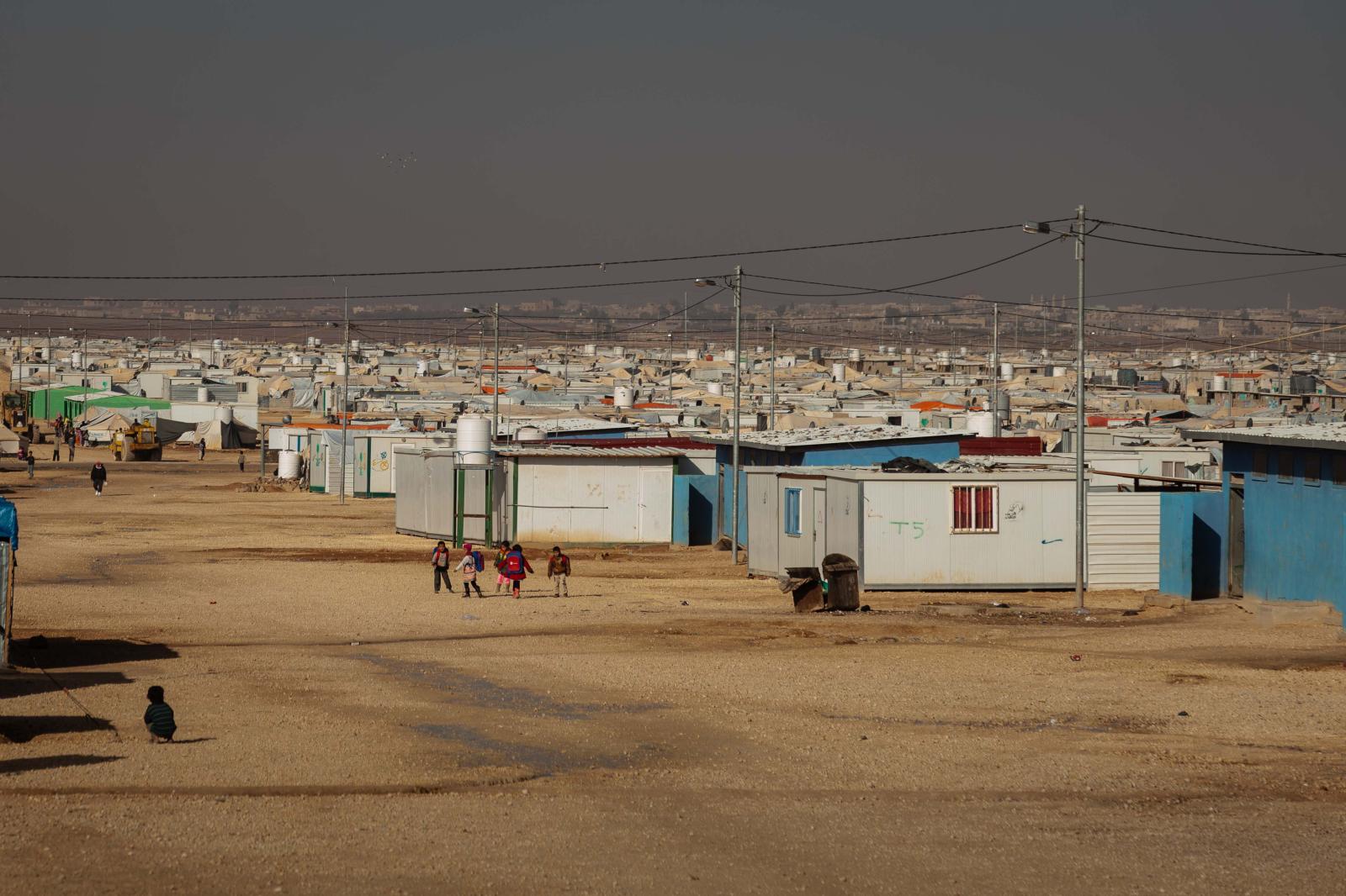 Zaatari. Jordan. November 2014....streets with mud in the winter.