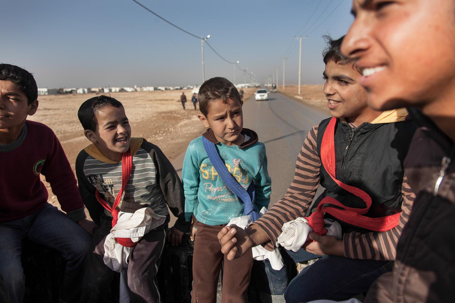 Zaatari. Jordan. November 2014....nsported to the academy by car.