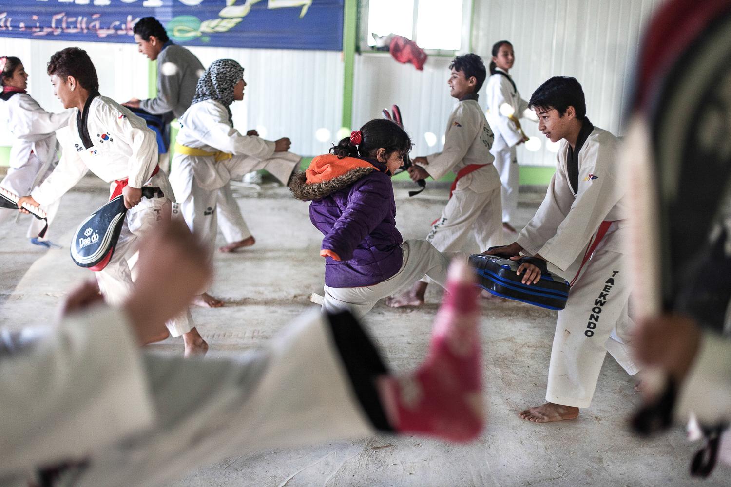 Zaatari Taekwondo School -   Zaatari. Jordan. November 2014.  
 The number of...