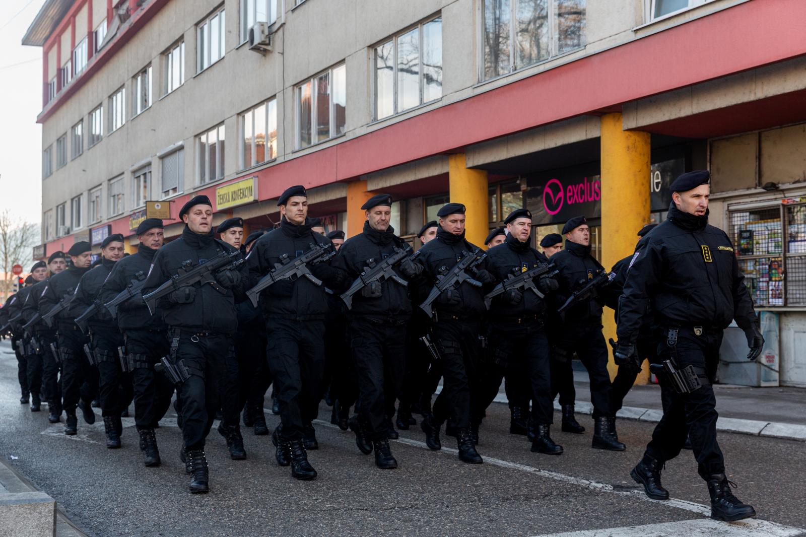 La derive autoritaire de la Republika Srpska  - Banja Luka, Le 9 janvier 2019, Des membres des forces de...