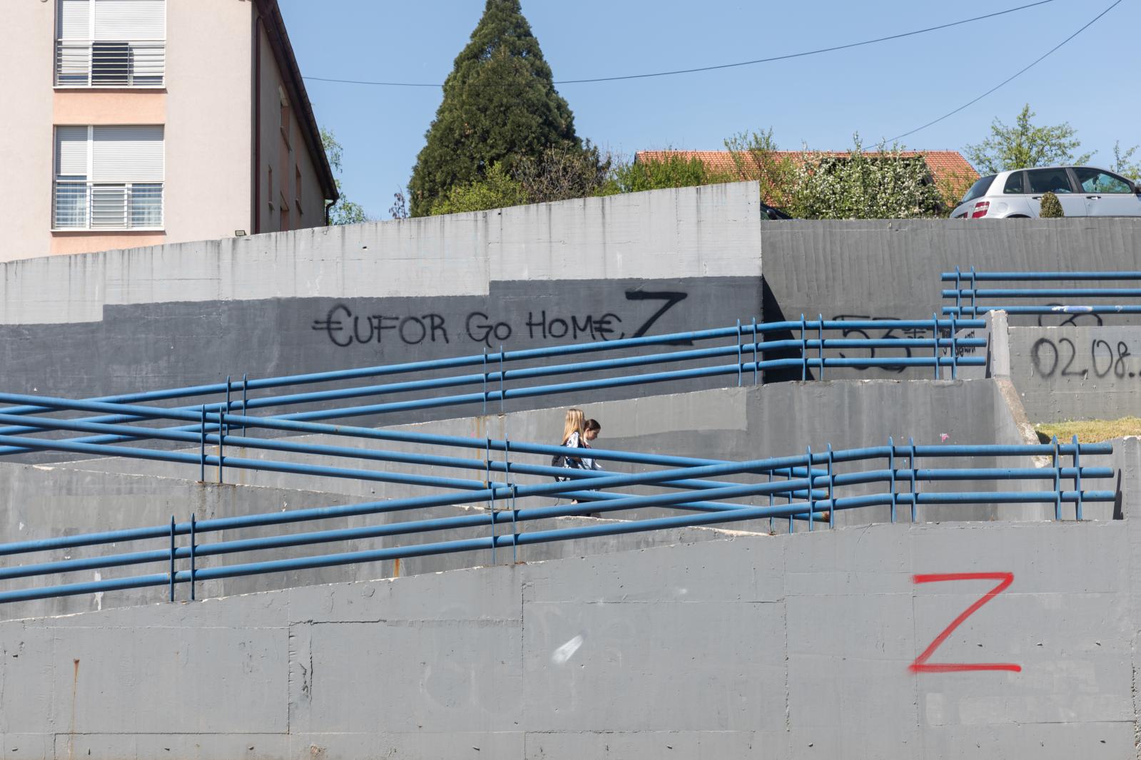 La derive autoritaire de la Republika Srpska  - Banja Luka, le 15 avril 2022 - Des graffitis...