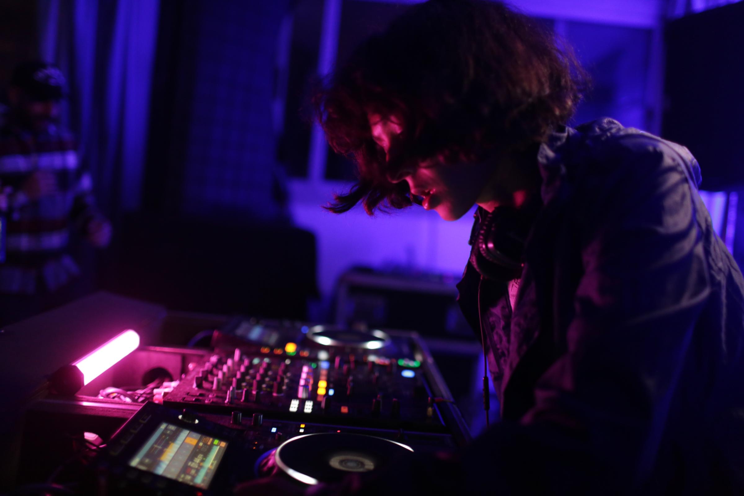 Female DJs navigate Egypt's underground music scene -  Donia Shohdy, or A7ba-L-Jelly, plays music during a...
