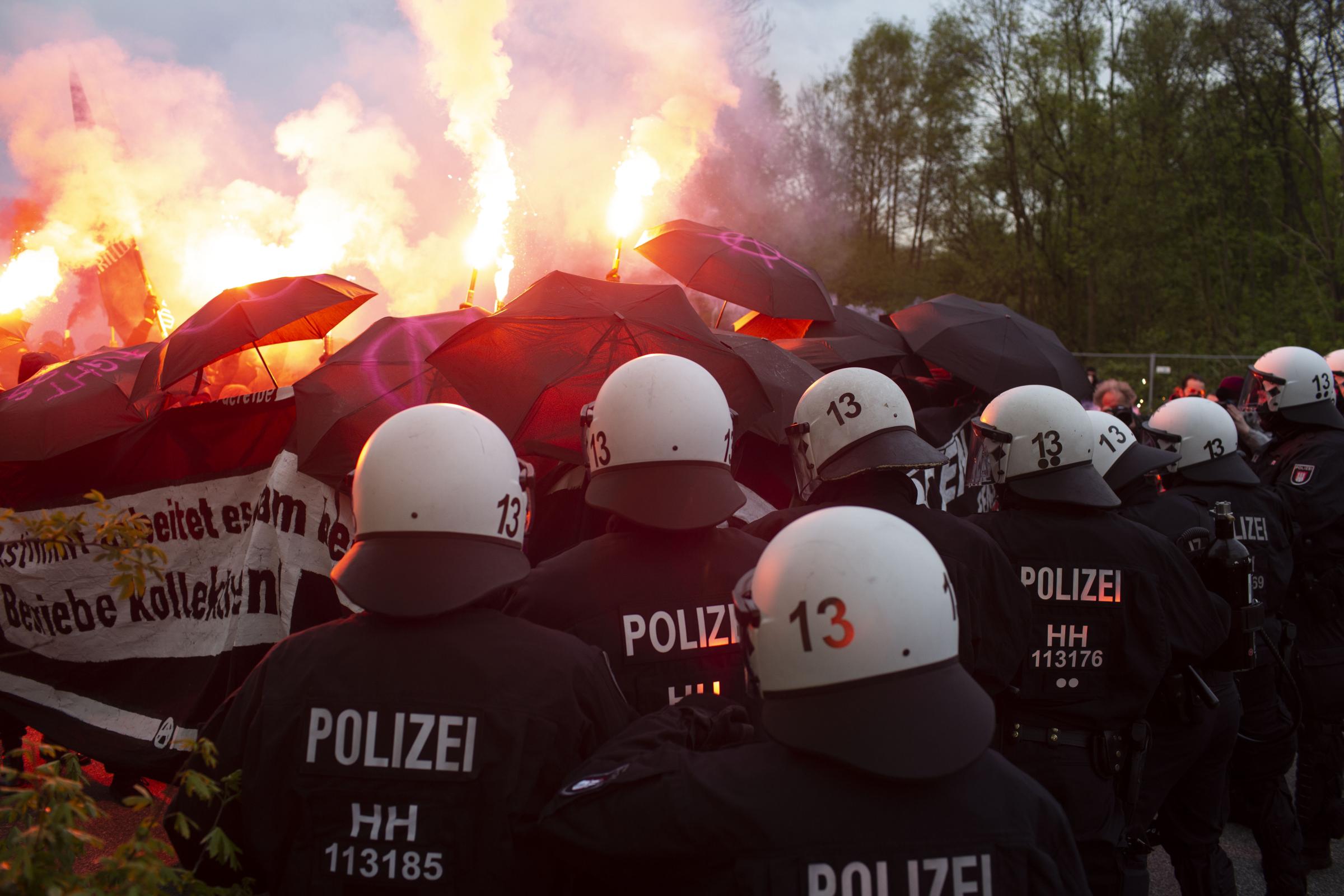  Demonstration on International Workers&#39; Day in Hamburg,Germany 