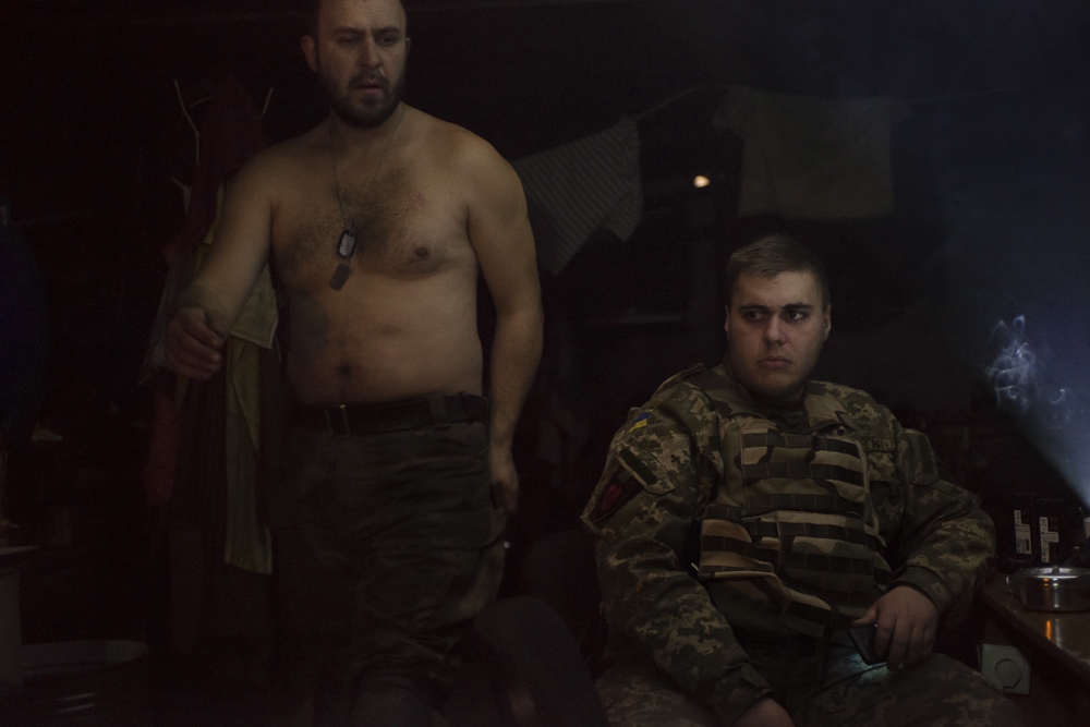 War in Ukraine: Position Santa -  Yar looks at Donut who has recently arrived to join the...
