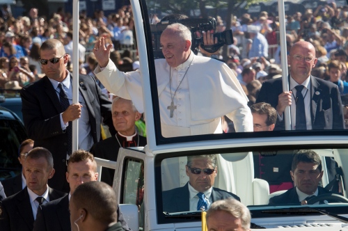 Image from POPE -                                 Pope Francis, 78, waves...