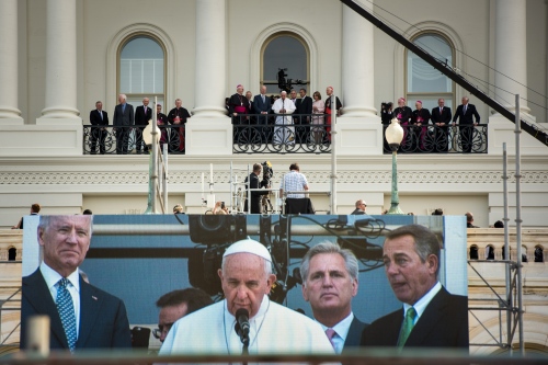 Image from POPE -                                 Pope Francis, 78, center...