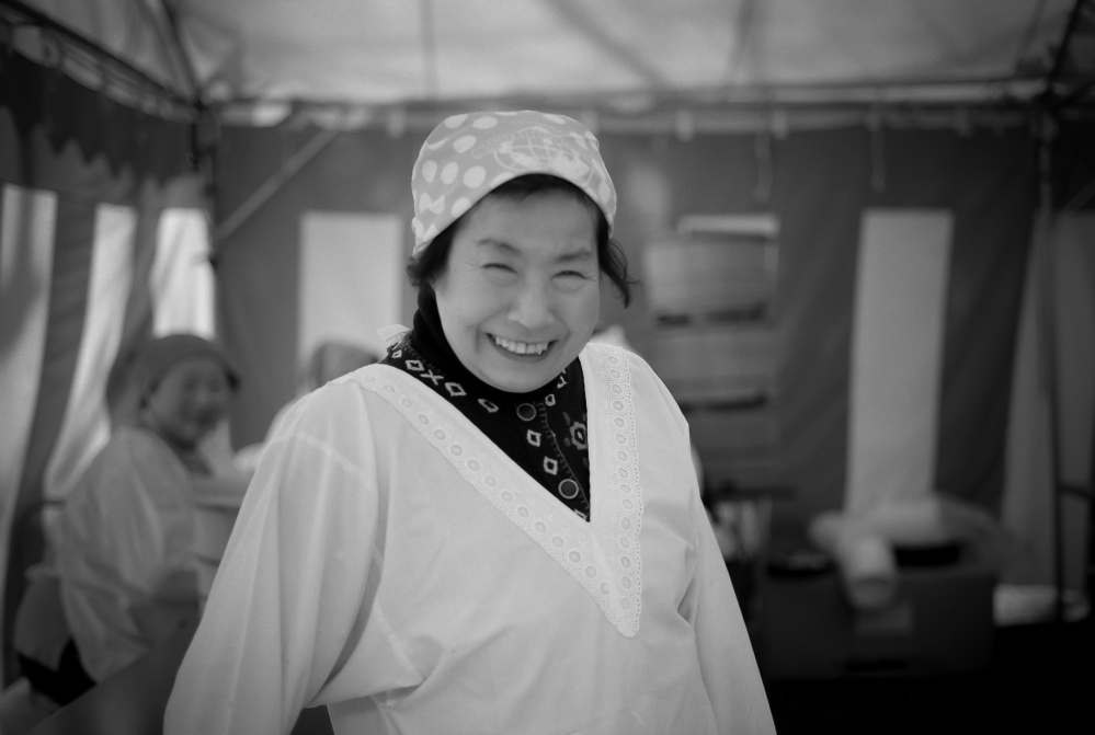 Volunteer at a Japanese spring festival