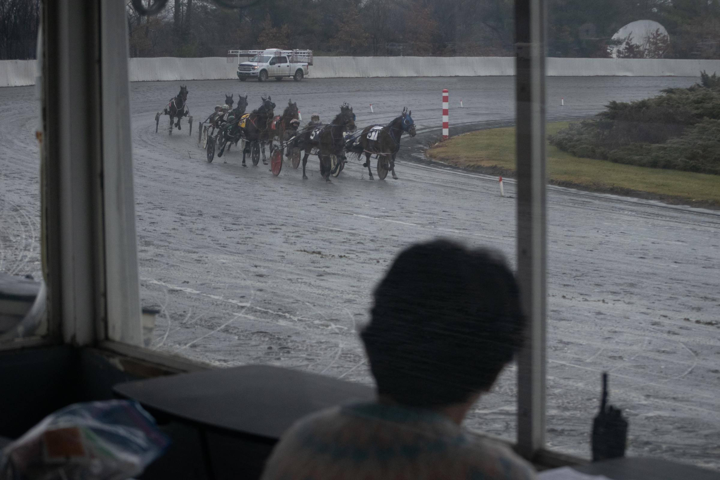 Horse Racing -  Horses compete in the last day of harness racing at the...