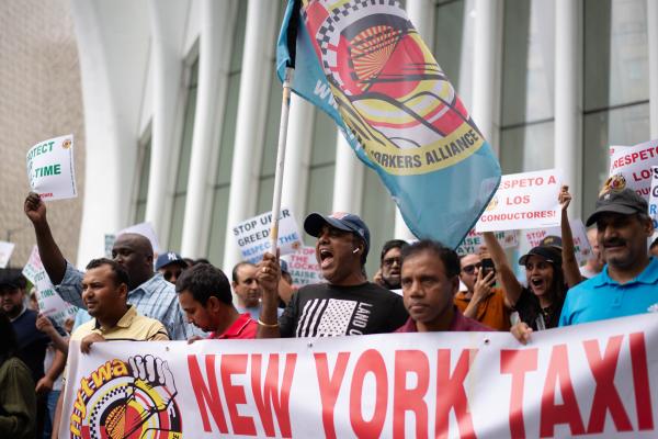 Photography - A New York, des chauffeurs de taxis et VTC manifestent pour une meilleure rémunération