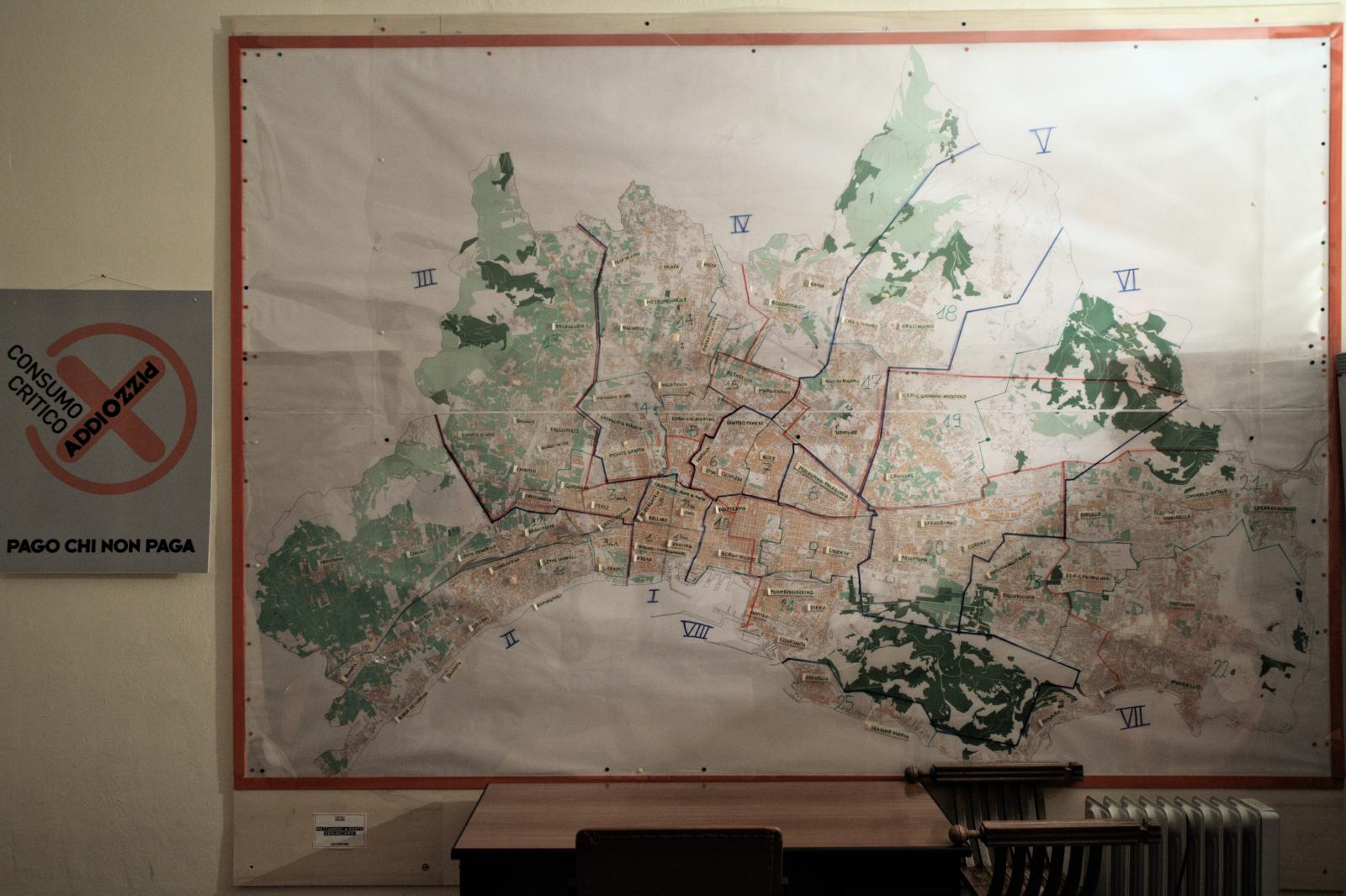 Map of presumed mafia family control