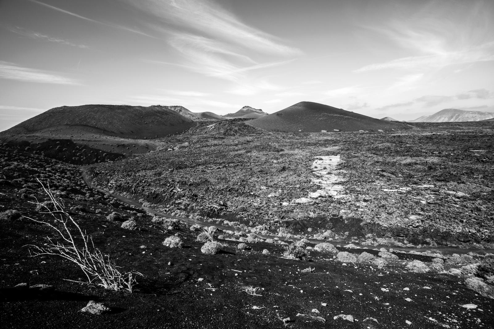 LANZAROTE, CANARY ISLANDS &...iew of Timanfaya National Park.