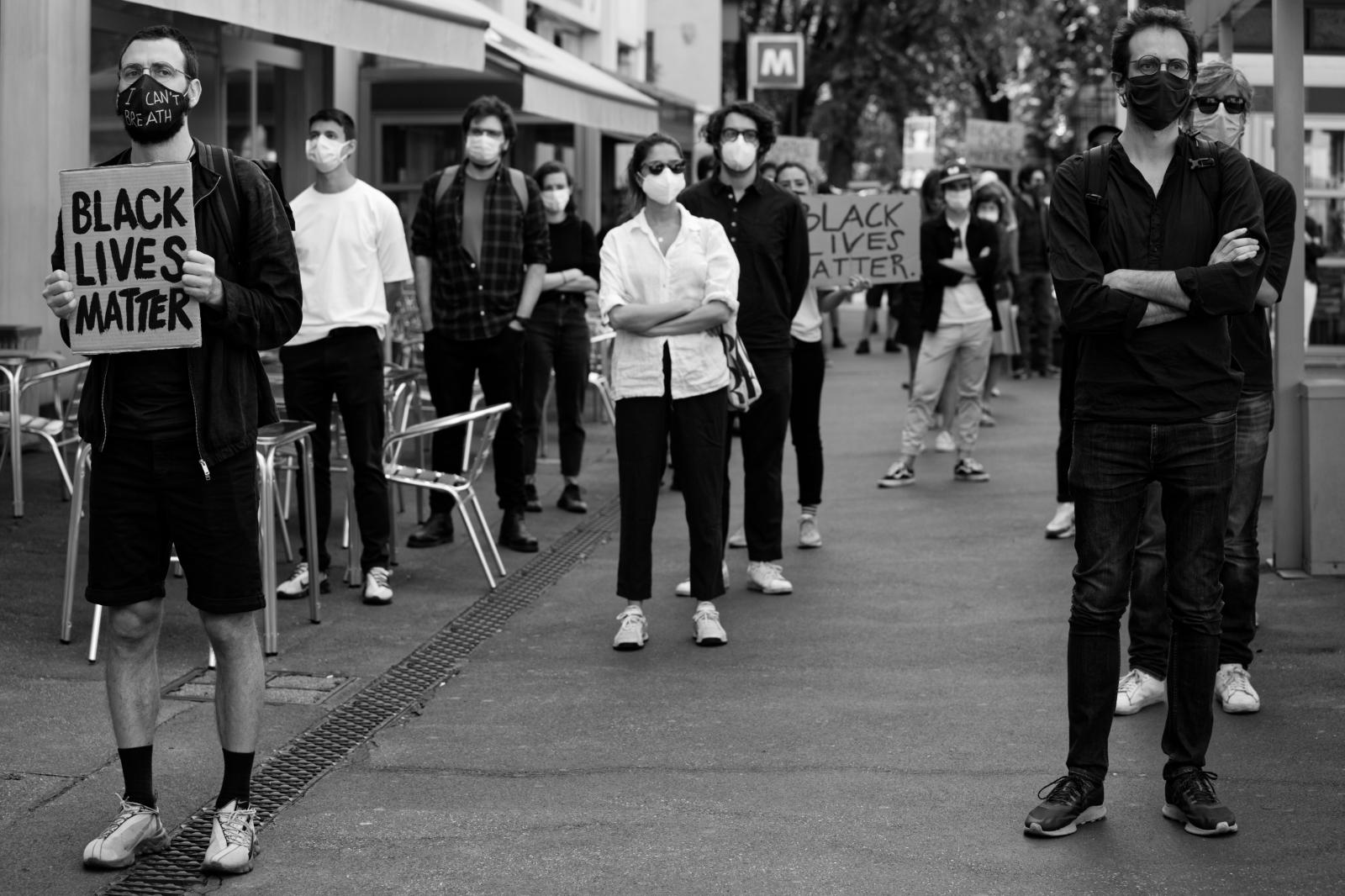 BLM demonstrators maintaining social distance | Buy this image