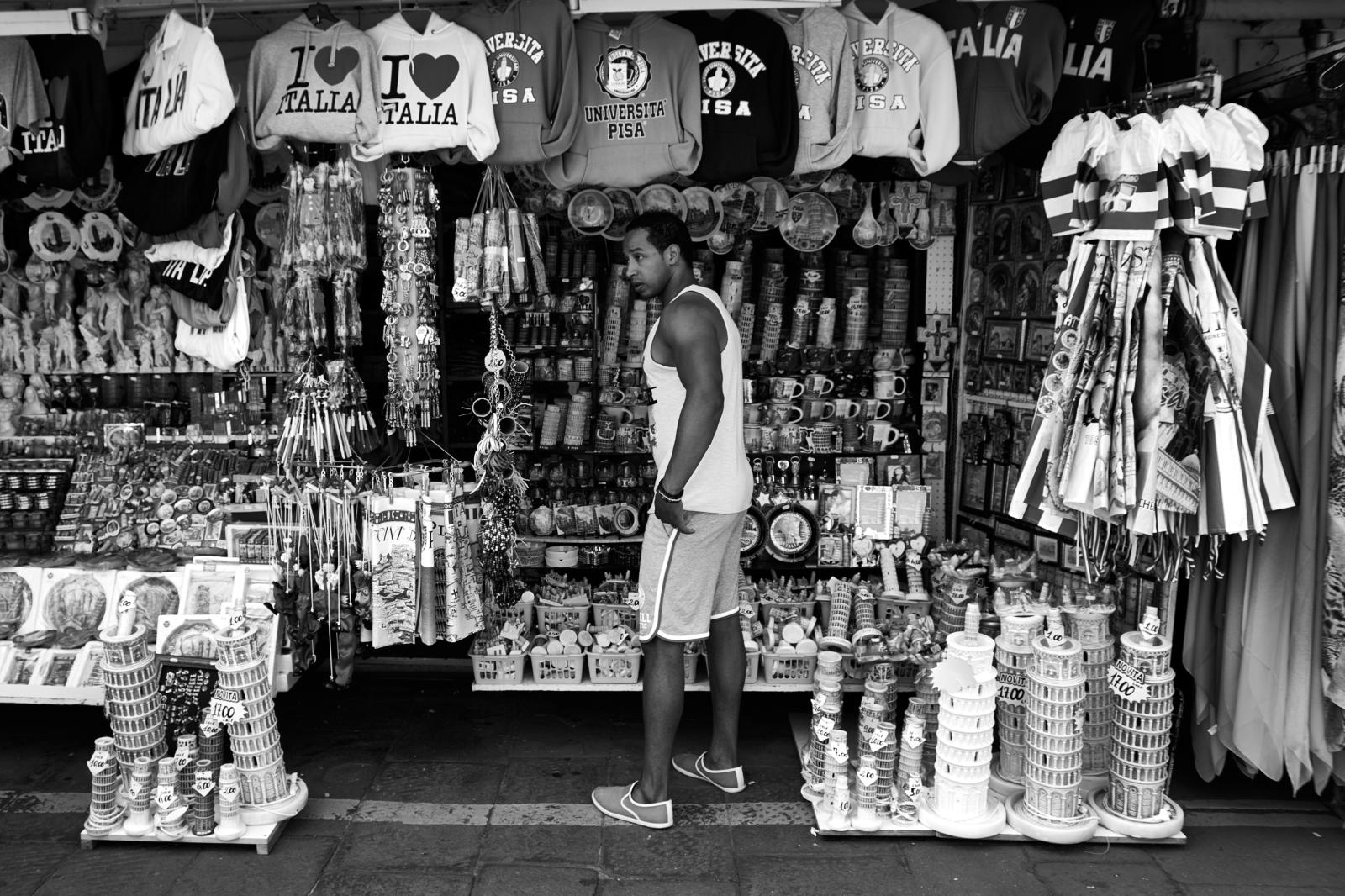 Souvenir vendor in Pisa | Buy this image