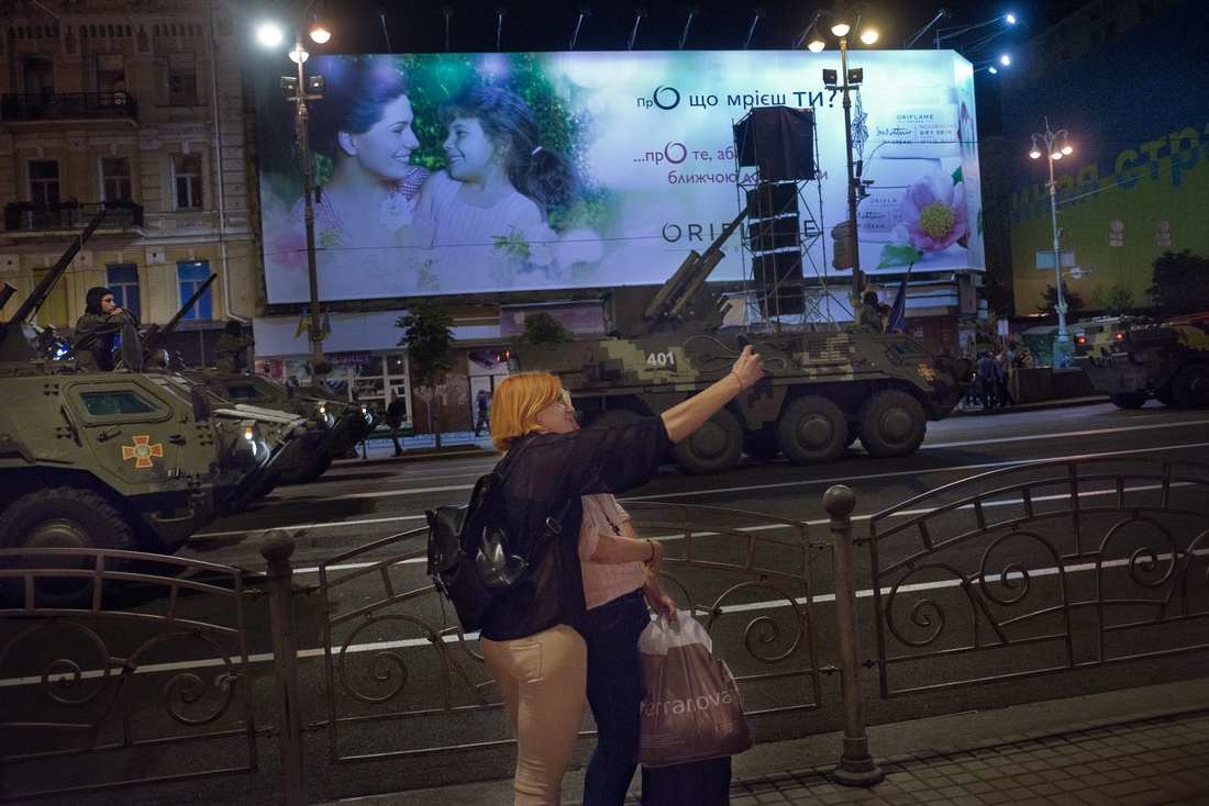 Citizen Soldier- Ukraine -     Kiev, Ukraine - Outside Maidan Square, two women pose...