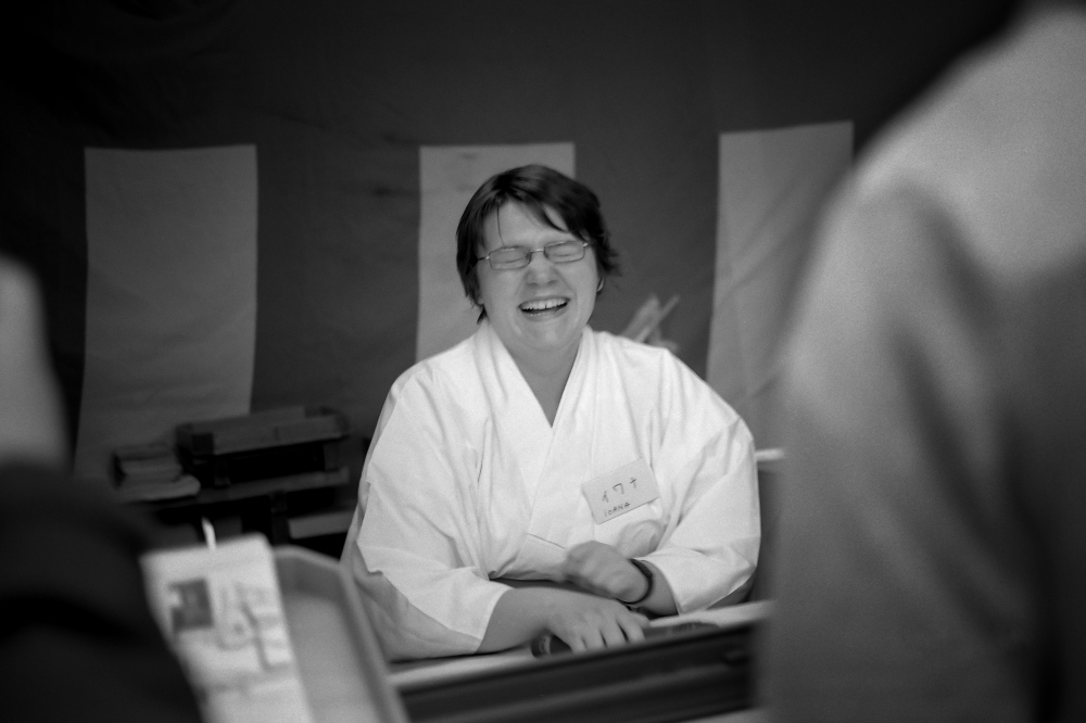 Volunteer at a Japanese spring festival