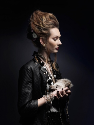 Image from PORTRAITURE -   The girl with a Fox  (Tha lady with a Ermin...