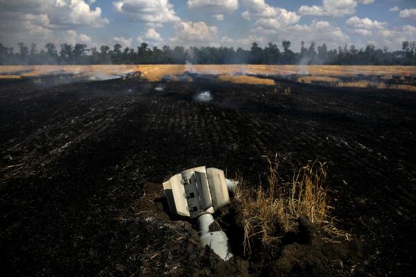 Ukraine-Russia War - A Ukrainian burnt wheat field as a result of Russian army...