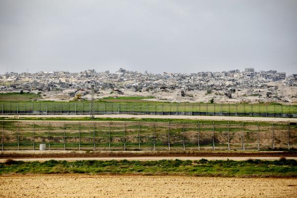 Image from The October 7th War - A view from Kibbutz Nahal Oz towards parts of Shejayia...