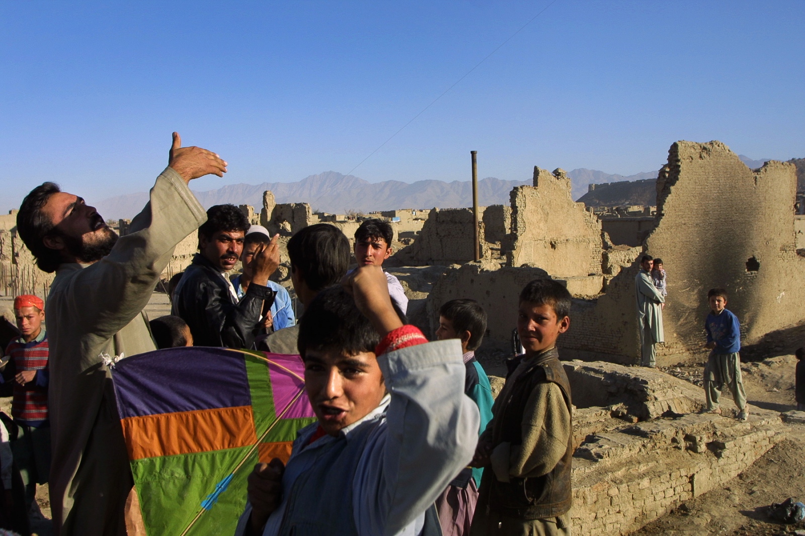 Onward to Kabul - The day after the defeat of the Taliban, kites, which had...