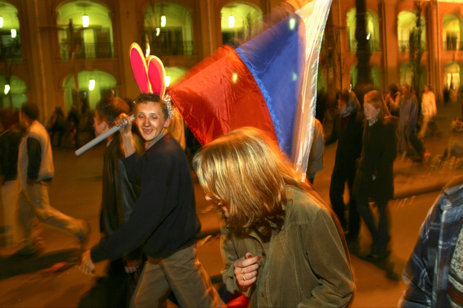 Russia - St. Petersburg Celebrates -                 Revelers head home early in the morning...