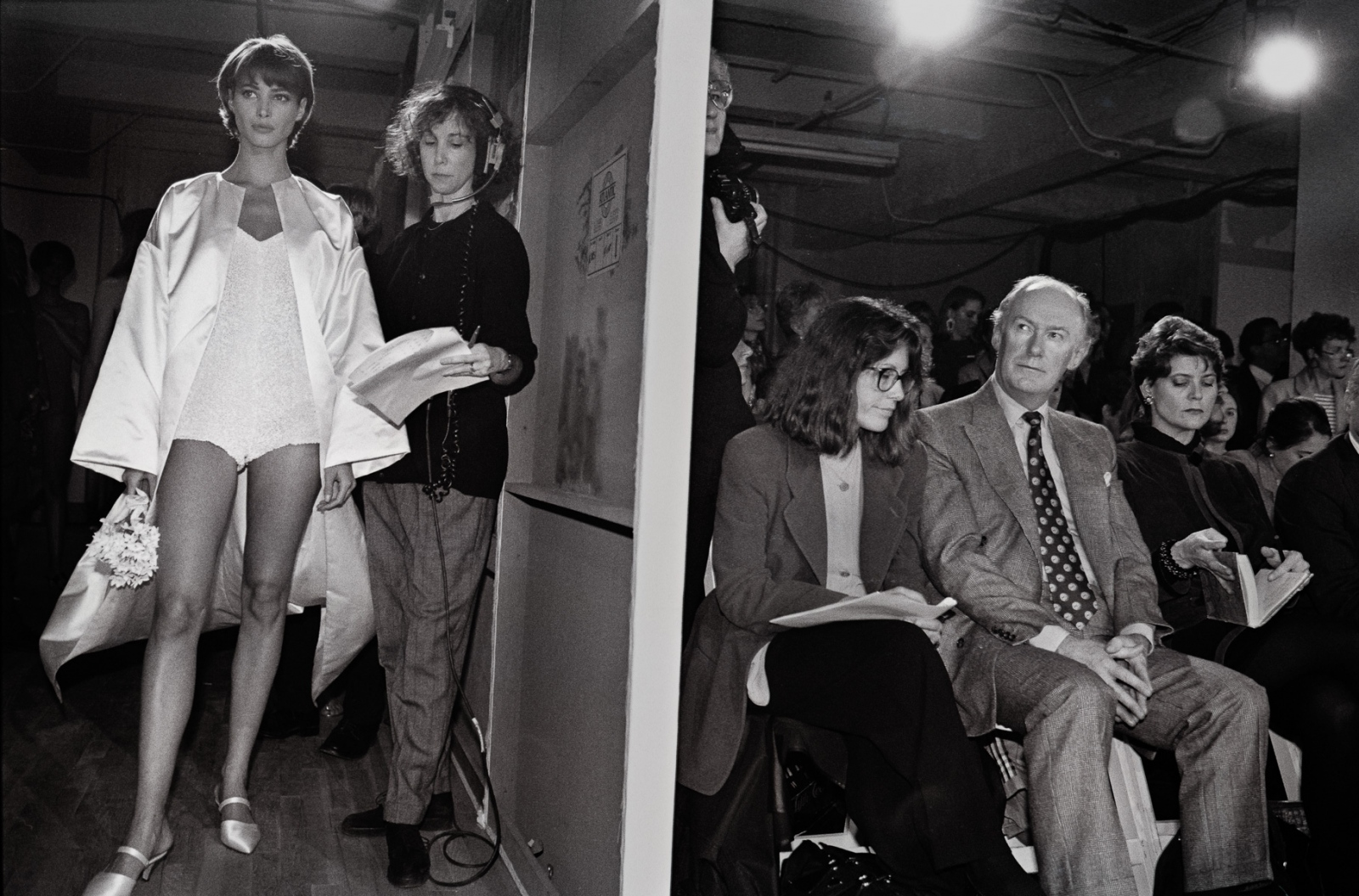 Runway Madness - Model Christy Turlington waits backstage for her cue to...