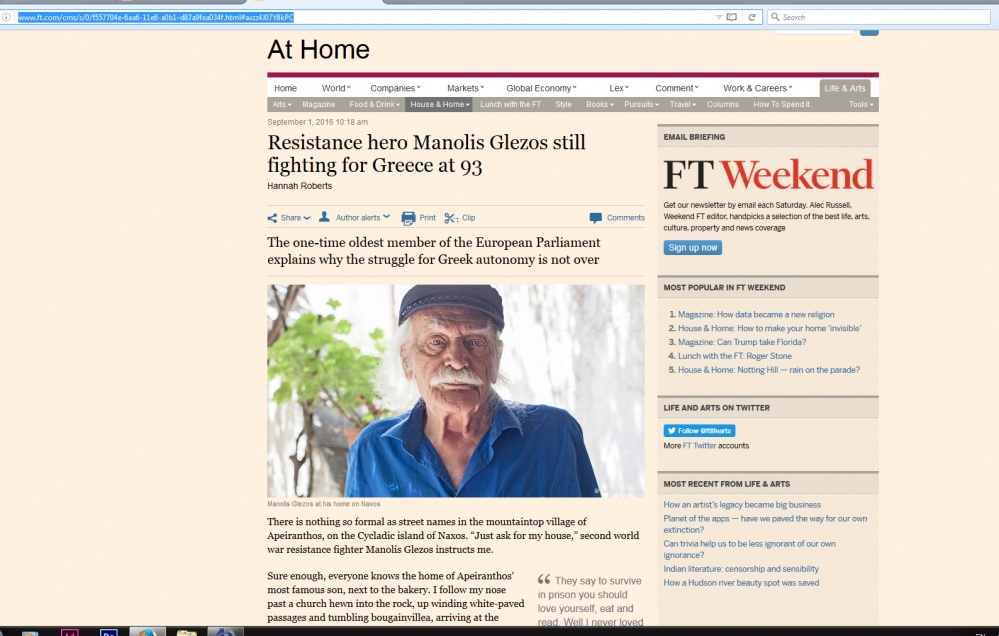 Article for Financial Times 