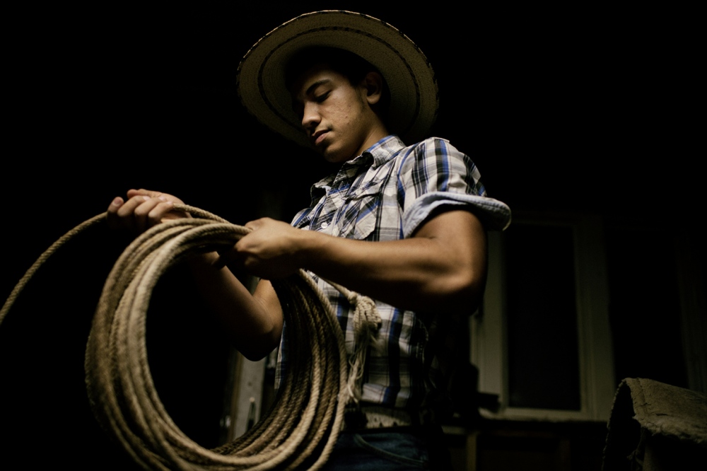  Marcos is cleaning the stable ...he first time at the age of 5. 