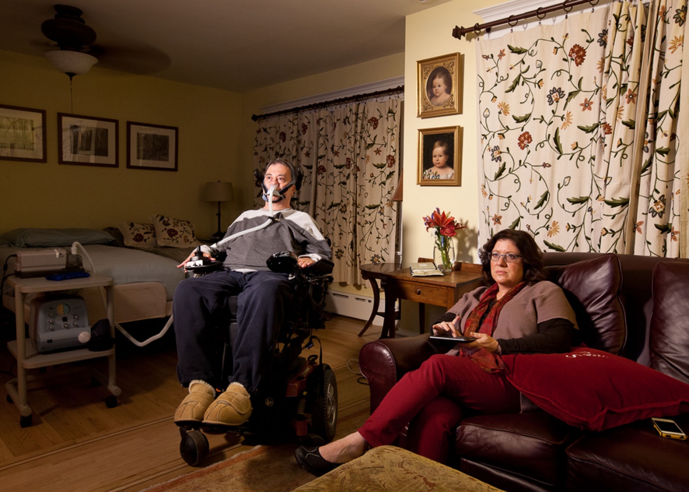Living with ALS | Money - Steve and Pam enjoy watching television before bed. Steve...