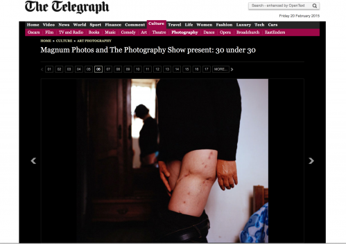 FEATURES -  Magnum 30 under 30 in The Telegraph. View  here  
