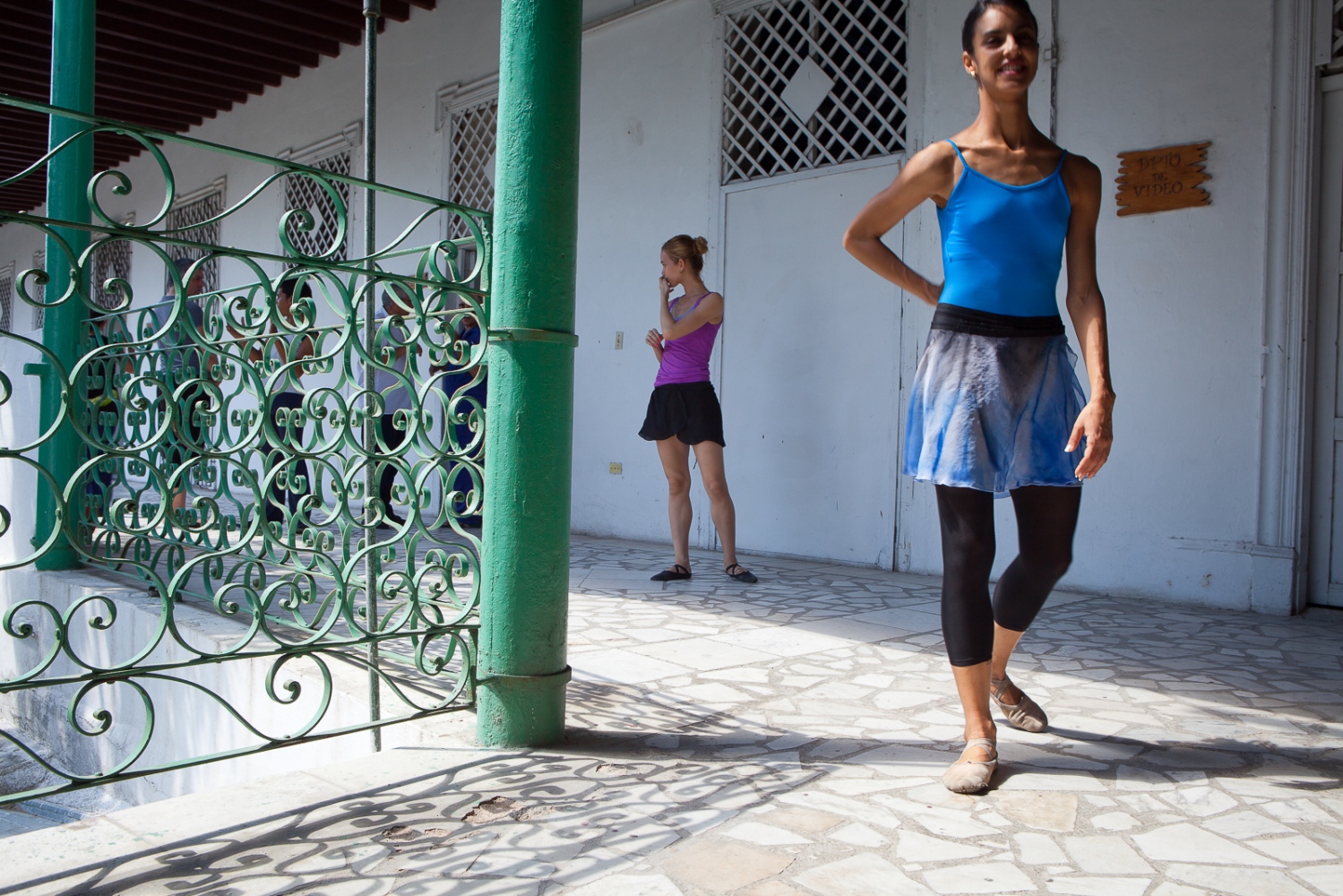  Dancers enjoy a brief break at the highly respected Alicia Alonso School of Ballet, Havana....