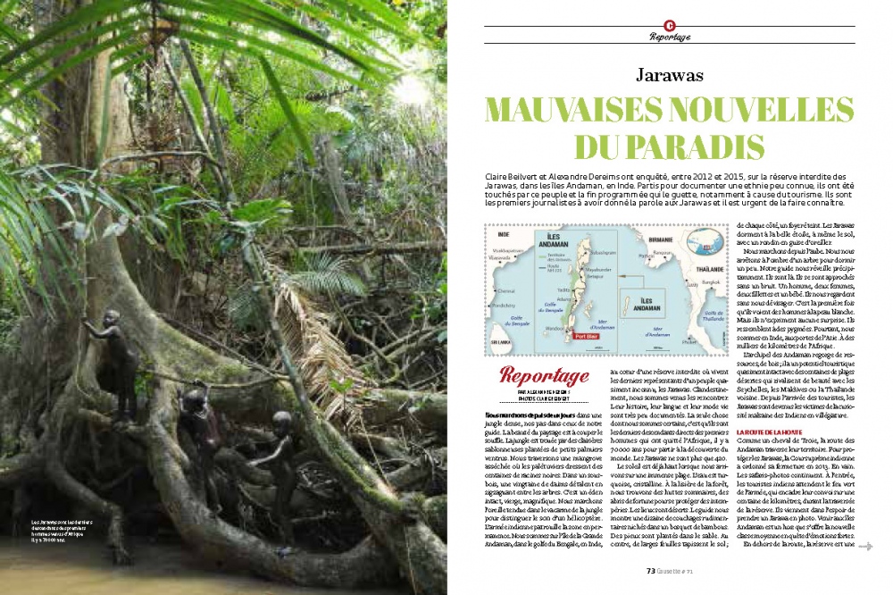 The Jarawa Chronicles are in French magazine CAUSETTE