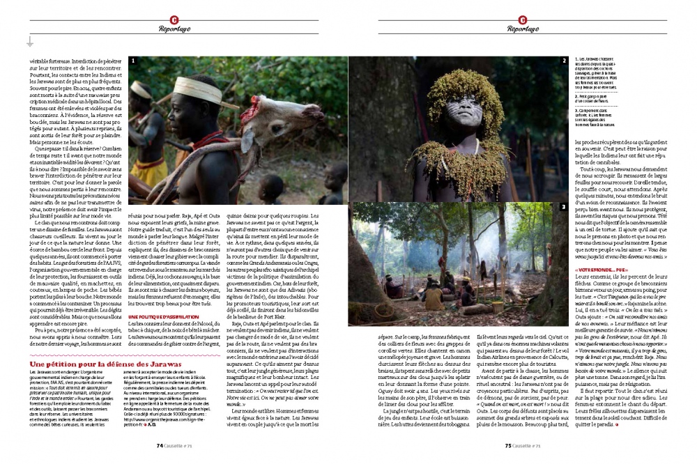 The Jarawa Chronicles are in French magazine CAUSETTE