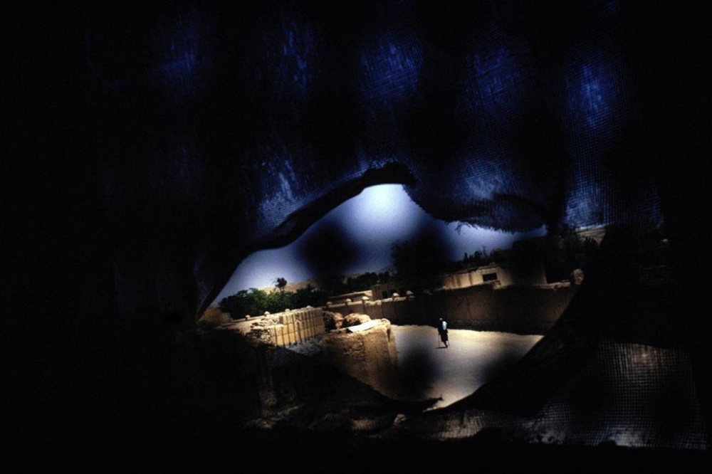 Afghanistan - Kabul, 1998.  A view through a burka, looking out a...