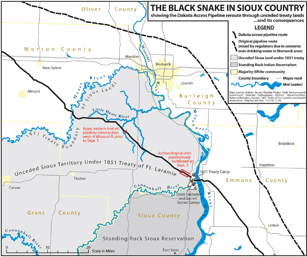 Image from The Stand at Standing Rock - Map by Carl Sack  http://www.northlandia.com 