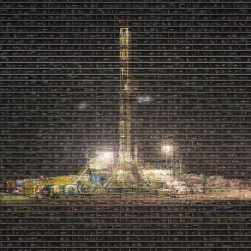 Image from Fractured: the shale play - Rig Mosaic, 2016    The work combines a high...