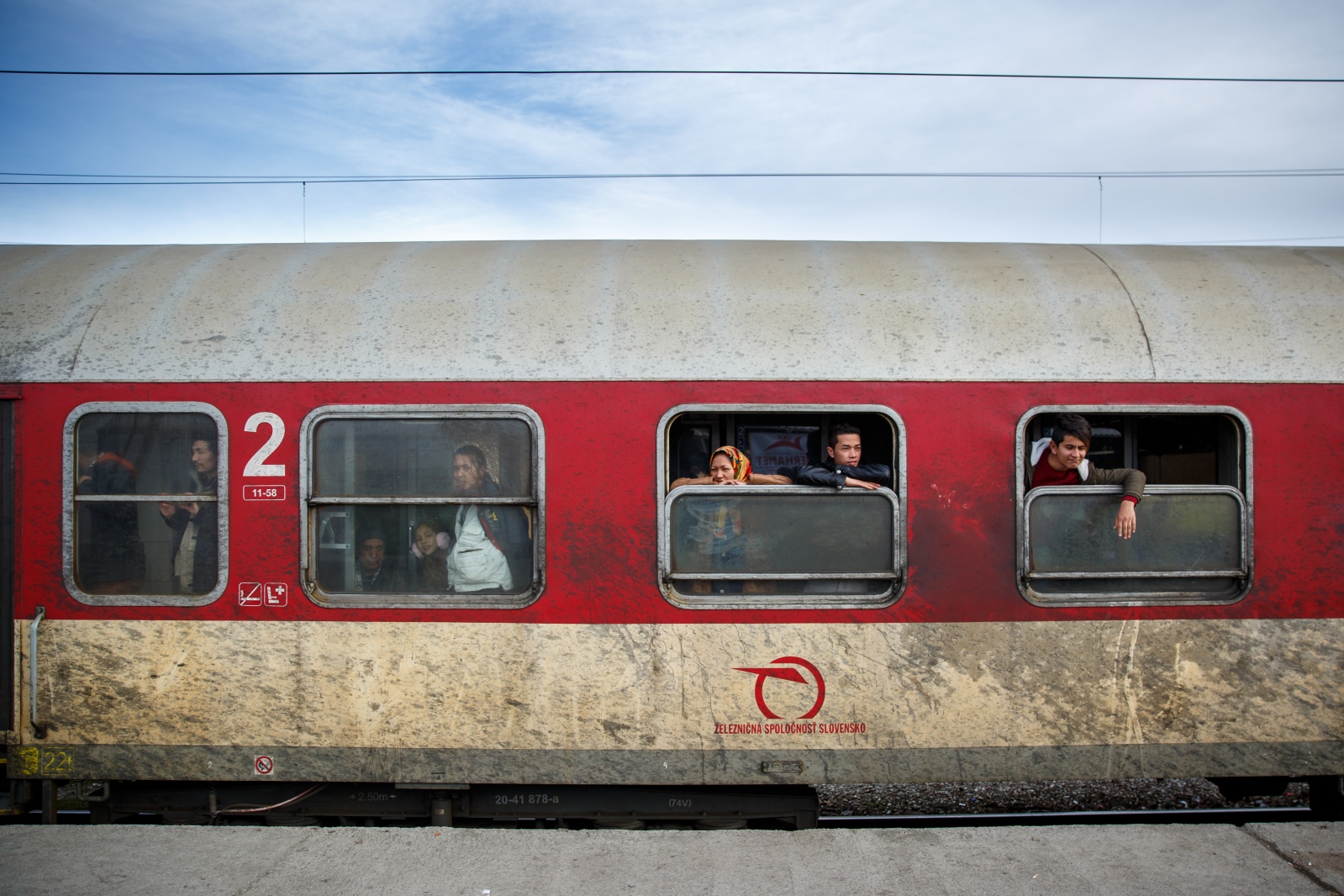 Crossing Serbia -                                 Refugees arrive at the...