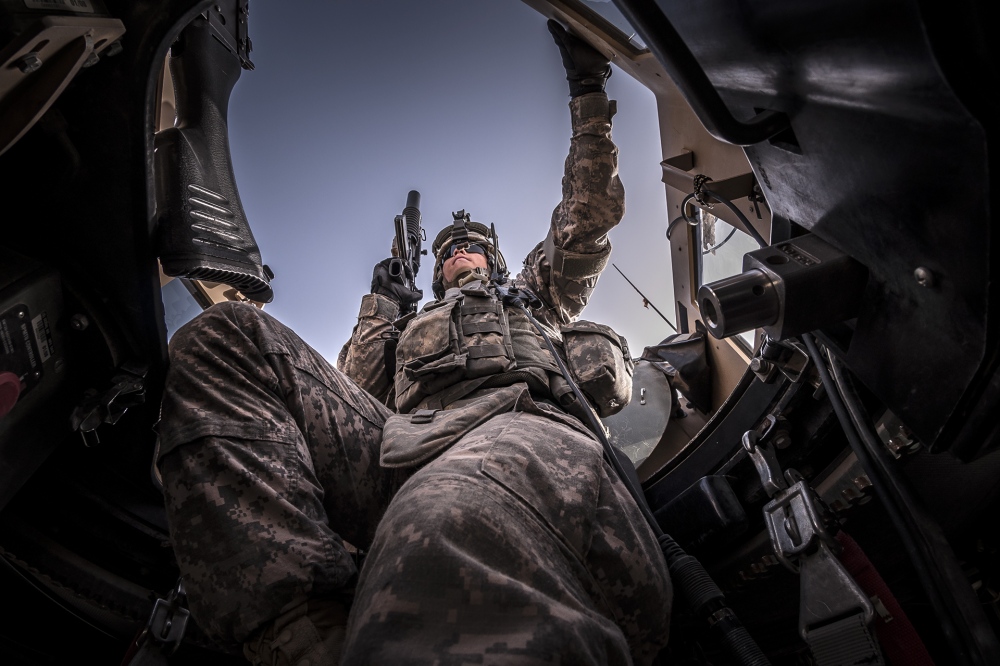  US Army Gunner on security det...ransport in Farah, Afghanistan 