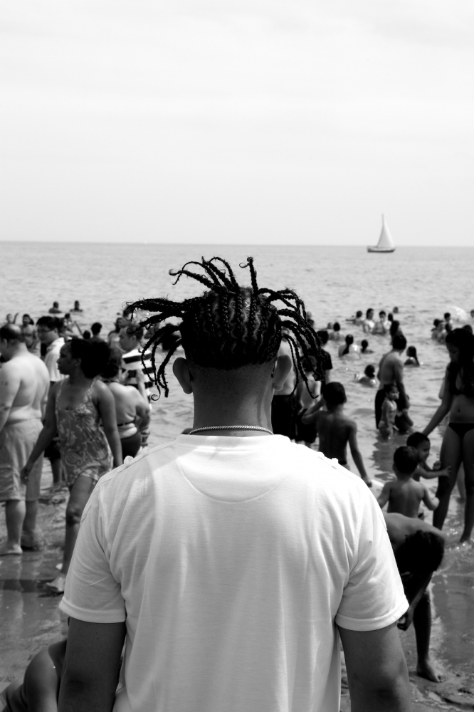 Coney Island, Revisited -  Cornrows and a Sailboat. Coney Island, NY, Summer 2011 
