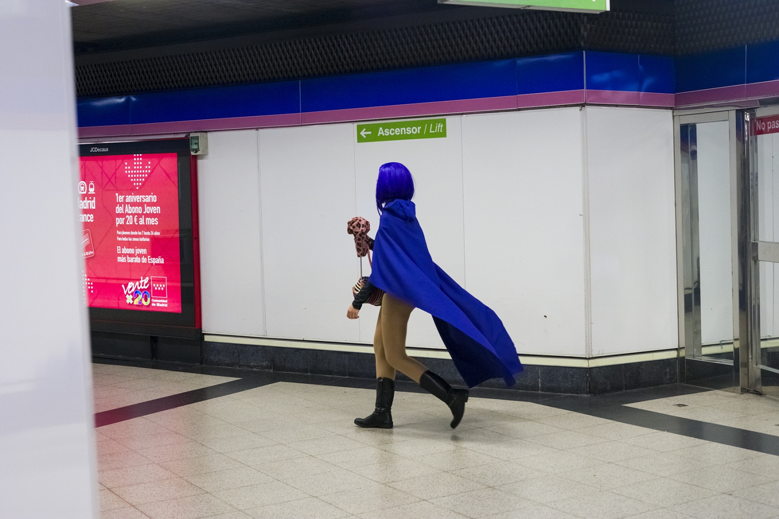 Heroes For A Day -   Masked heroe at the subway. Madrid. 2016  