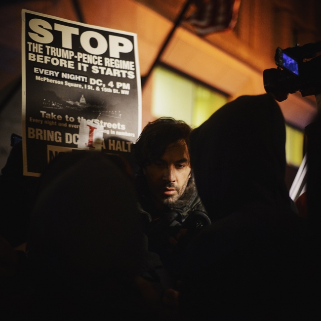 Image from Protest  -   Protestor at a march against fascism. Washington D.C.,...