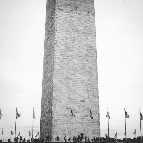  People at the Washington Monument on January 19th, 2017.  