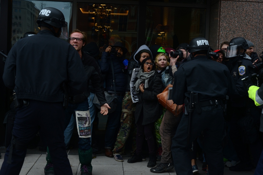 Image from Protest  -    Earlier today from 14th street after a clash between...