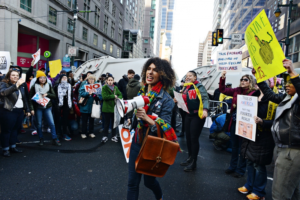 Image from Protest  -    Thousands flooded the streets of   Philadelphia   on...