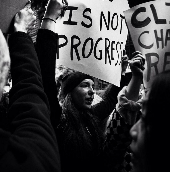 Image from Protest  - New Yorkers  protest  President-Elect  Trump  the day...