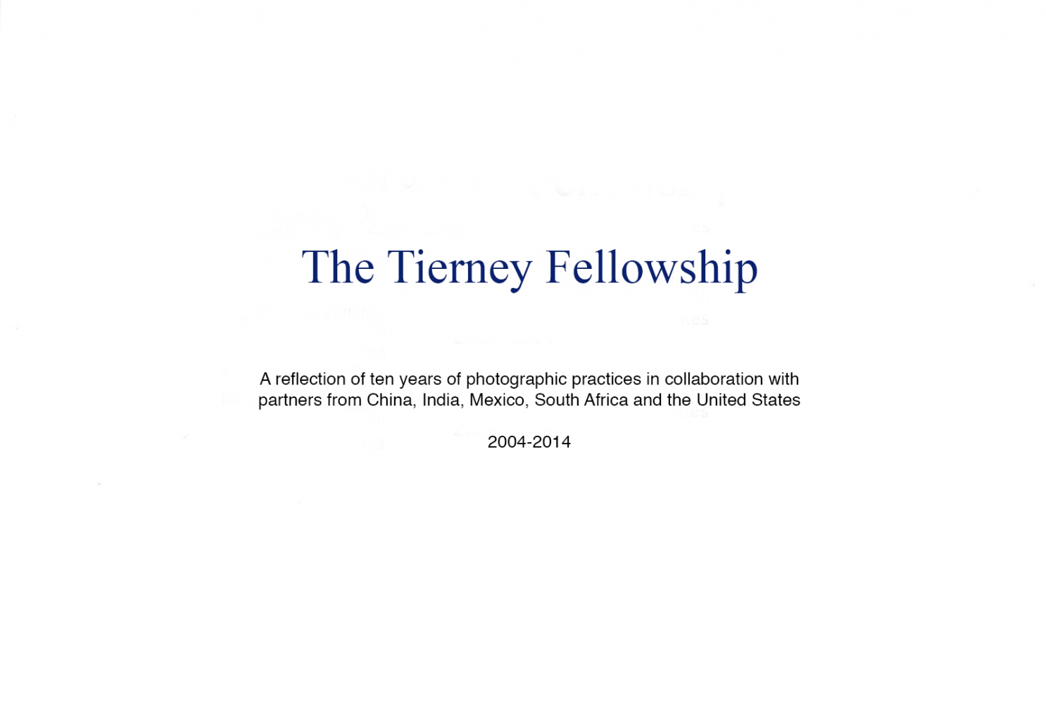 tierney fellowship - ...