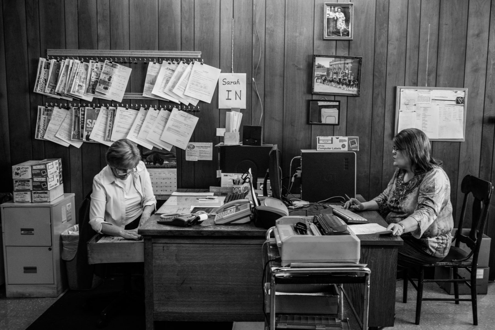 Dan Miles - Kathy Miles working in the front office of the Clinton...
