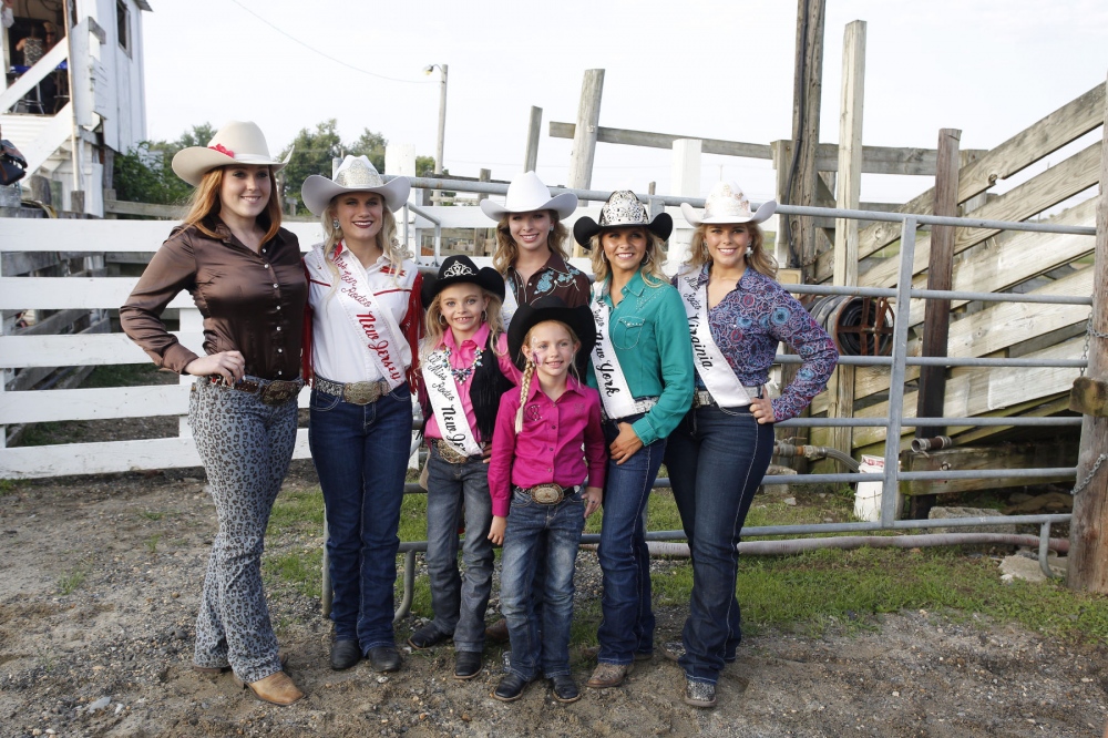  Rodeo Queens waiting to enter into the Cowtown Arena on July 11, 2015. New Jersey. (Kevin C. Downs/Agence Cosmos) 