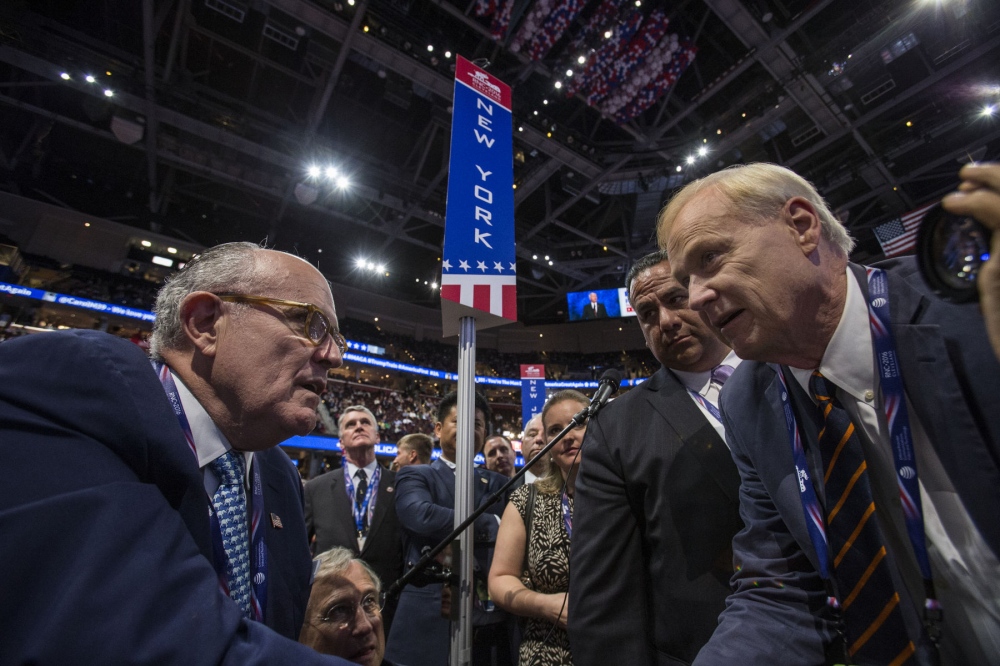 Image from The 2016 Republican National Convention - Former NYC Mayor, Rudy Giuliani talking to Chris Matthews...