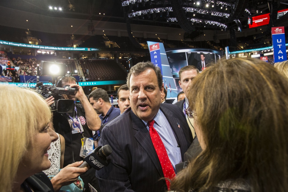 Image from The 2016 Republican National Convention - Governor Chris Christie of New Jersey speaks to media...